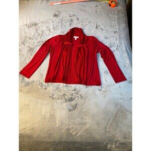 Cardigan Open Front Dress Barn Women’s Large Long Sleeve Red USED